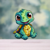 Cartoon-Schildkröte Acrylschild (Neutral)