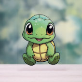 Cartoon-Schildkröte Acrylschild (Neutral)