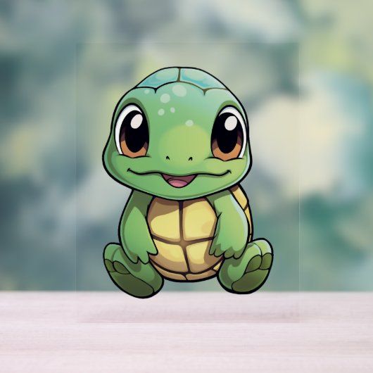 Cartoon-Schildkröte Acrylschild (Neutral)