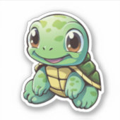 Cartoon-Schildkröte Aufkleber (Vorderseite)