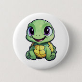 Cartoon-Schildkröte Button (Vorderseite)