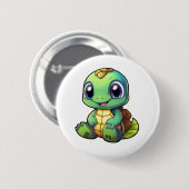 Cartoon-Schildkröte Button (Vorne & Hinten)