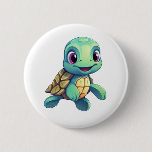 Cartoon-Schildkröte Button