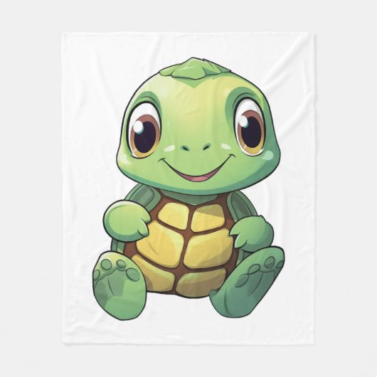 Cartoon-Schildkröte Fleecedecke (Vorderseite)