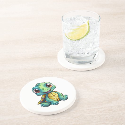 Cartoon-Schildkröte Getränkeuntersetzer (Seite)