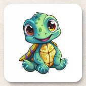 Cartoon-Schildkröte Getränkeuntersetzer (Vorderseite)