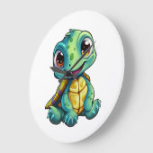 Cartoon-Schildkröte Große Wanduhr (Winkel)