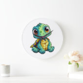 Cartoon-Schildkröte Große Wanduhr (Zuhause)