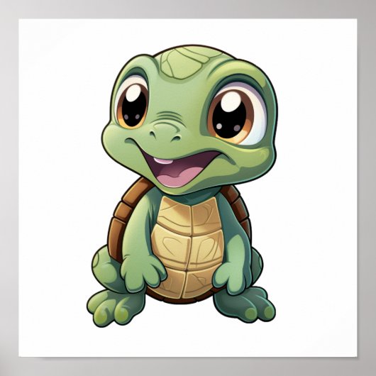 Cartoon-Schildkröte Poster (Vorne)