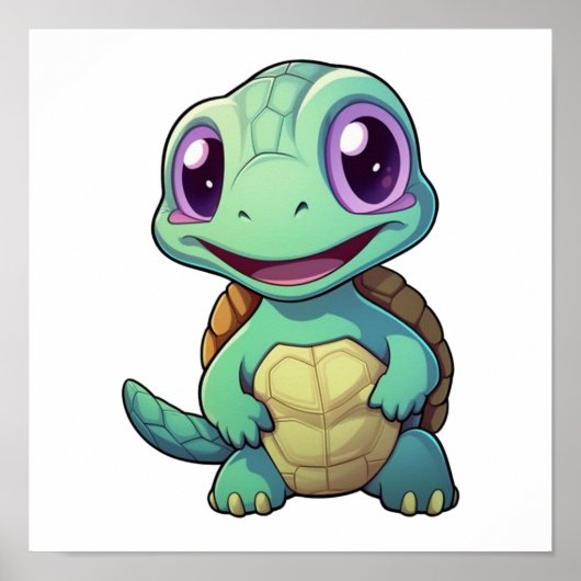 Cartoon-Schildkröte Poster (Vorne)