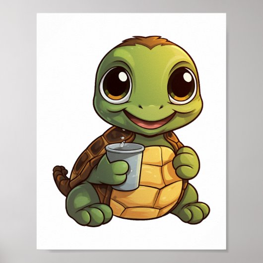 Cartoon-Schildkröte Poster (Vorne)