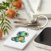 Cartoon-Schildkröte Schlüsselanhänger (Vorderseite rechts)