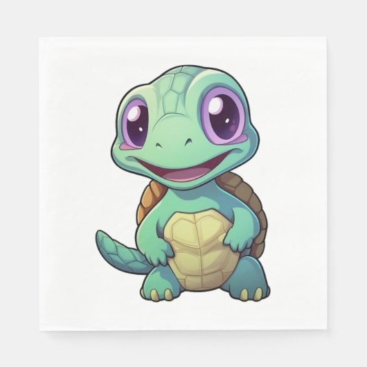 Cartoon-Schildkröte Serviette (Vorderseite)