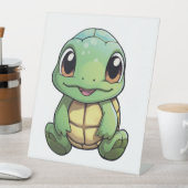 Cartoon-Schildkröte Sockelschild (In Situ)