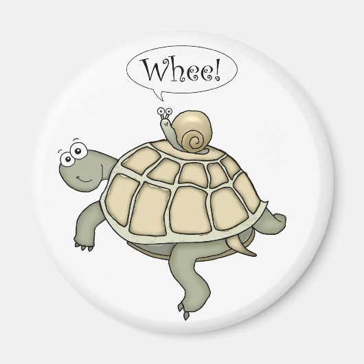 Cartoon Schildkröte und Schnecke Wheel! Magnet Ges (Vorne)