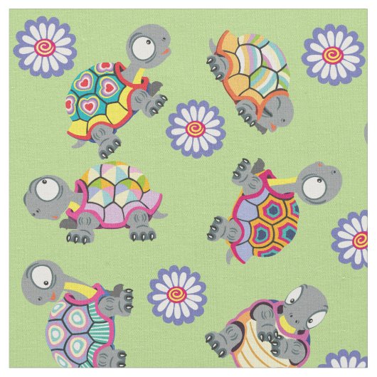 Cartoon-Schildkröten Stoff (Nahaufnahme)