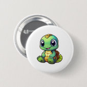 Cartoon-Schildkrötenexemplar Button (Vorne & Hinten)