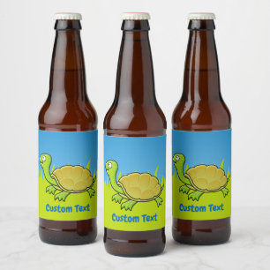 Cartoon Schildkrötenwein Bierflaschenetikett