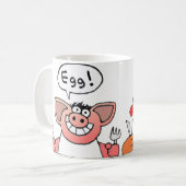 Cartoon-Schinken u. Ei-Frühstücks-Tasse Kaffeetasse (Vorderseite Links)