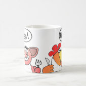 Cartoon-Schinken u. Ei-Frühstücks-Tasse Kaffeetasse (Mittel)