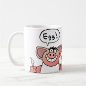Cartoon-Schinken u. Ei-Frühstücks-Tasse Kaffeetasse (Links)