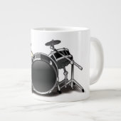 Cartoon-Schlagzeuger-Tasse Jumbo-Tasse (Vorderseite Rechts)