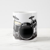 Cartoon-Schlagzeuger-Tasse Jumbo-Tasse (Vorderseite)