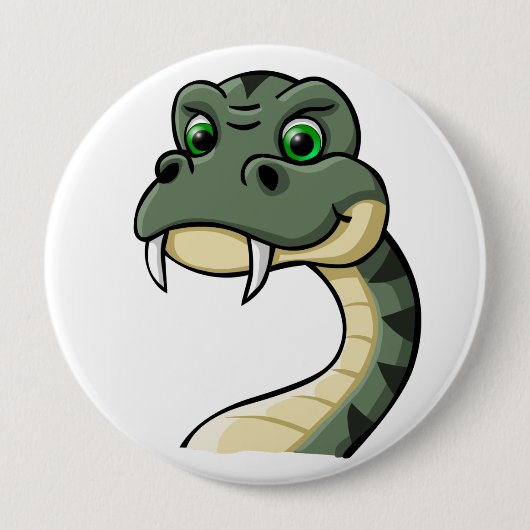 Cartoon-Schlange Button (Vorderseite)