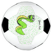 Cartoon Schlange Lebendes Grüngelb auf Polka Dots Fußball (Gedreht)