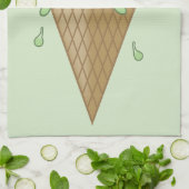 Cartoon-schmelzender Eiscreme-Kegel (ich schmelze) Küchentuch (Gefaltet)