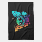 Cartoon-Schmetterling-mit-Schmetterling-Kopf Geschirrtuch (Vertikal)