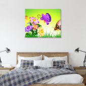Cartoon Schmetterlinge auf Blume Leinwand (Insitu (Schlafzimmer))