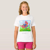 Cartoon Schmetterlinge und Blume T-Shirt (Vorne ganz)