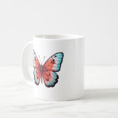Cartoon-Schmetterlingsdarstellung Kaffeetasse (Vorderseite Links)