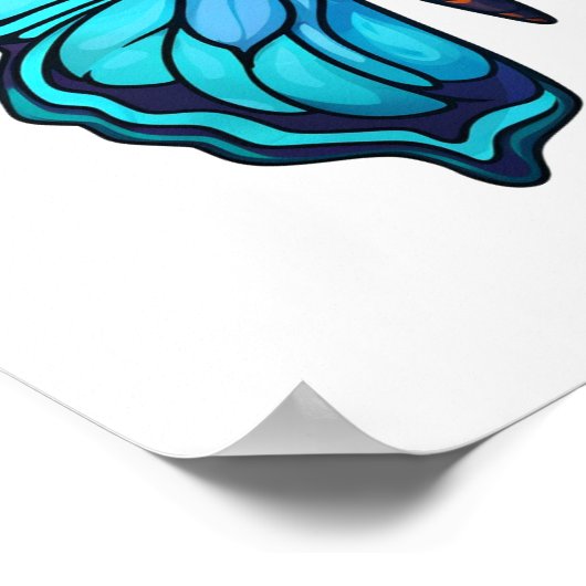 Cartoon-Schmetterlingsdarstellung Poster (Ecke)