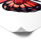 Cartoon-Schmetterlingsdarstellung Poster (Ecke)