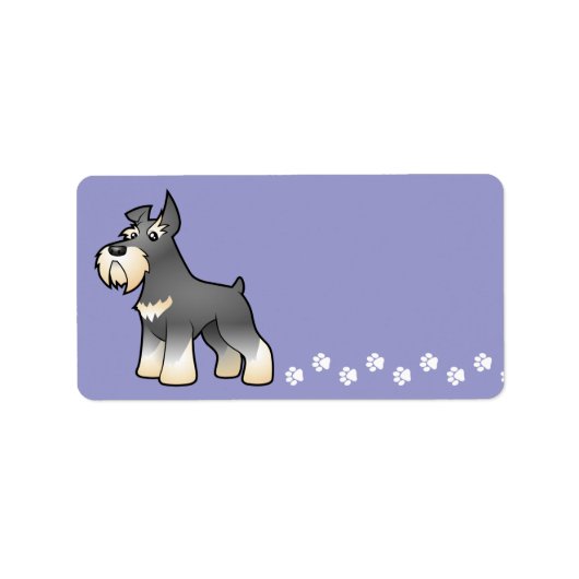 Cartoon Schnauzer Adressaufkleber (Vorne)