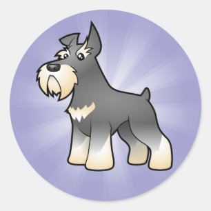 Cartoon Schnauzer Runder Aufkleber