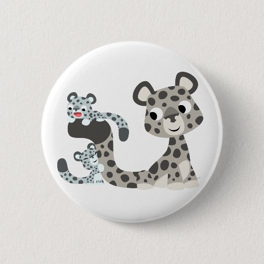 Cartoon-Schnee-Leopard-und CUB-Knopf-Abzeichen Button (Vorderseite)