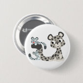 Cartoon-Schnee-Leopard-und CUB-Knopf-Abzeichen Button (Vorne & Hinten)
