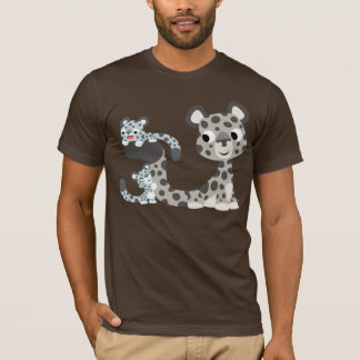 Cartoon-Schnee-Leopard und CUB-T - Shirt