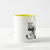 Cartoon-Schnee-Leopard und CUB-Tasse Zweifarbige Tasse (Mittel)