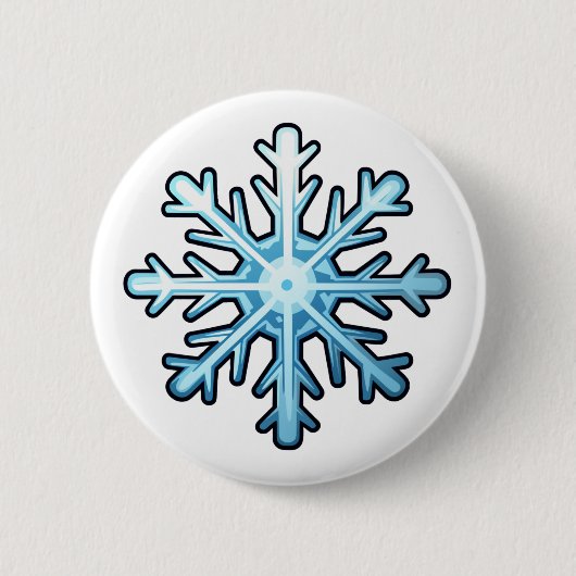 Cartoon-Schneeflocke Button (Vorderseite)
