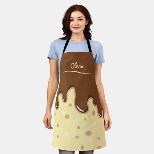 Cartoon Schokolade Tropfbacken Schürze (Getragen)