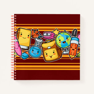 Cartoon School Icons Notizblock
