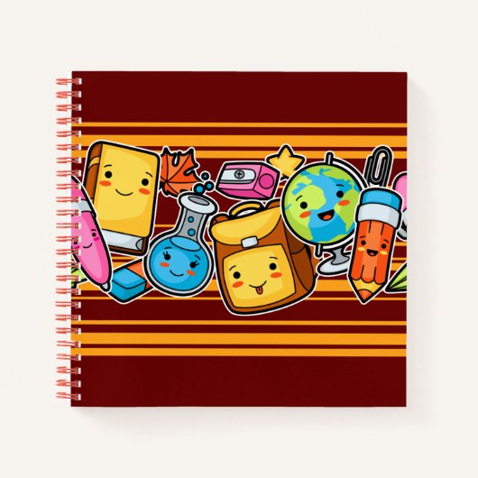 Cartoon School Icons Notizblock (Vorderseite)