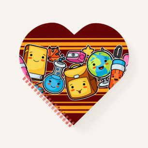 Cartoon School Icons Notizblock