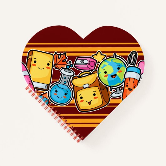 Cartoon School Icons Notizblock (Vorderseite)