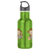 Cartoon School Monkey Edelstahlflasche (Rückseite)