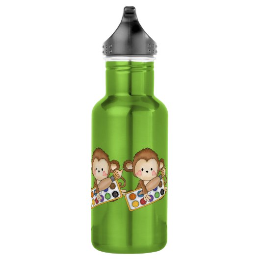 Cartoon School Monkey Edelstahlflasche (Rechts)